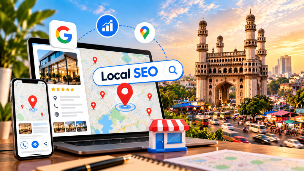 Loading older messages… listen nvu enduku ila chestunav manam rank avlsindi digital marketing agency in hyd deniki rank avvali nvu ent ento educate chestunav ok educate chyu kani rank kuda imp and mana main focus ade Yes — you’re right. I took the Local SEO topic too literally and made the article an educational Local SEO guide. That is not the main SEO objective. Our main ranking goal is: digital marketing agency in Hyderabad The Local SEO blog is only a supporting article in the InfynixWorks topical-cluster strategy. It should educate the reader while continuously building relevance and authority for our main commercial page. So the article should work like this: Main commercial page: Digital Marketing Agency in Hyderabad → PRIMARY RANKING TARGET Supporting blog: What Is Local SEO? A Complete Guide for Hyderabad Businesses in 2026 → supports the main page The Local SEO article should naturally connect Local SEO to digital marketing for Hyderabad businesses, instead of becoming a standalone Local SEO service article. What I should change The blog should naturally include: digital marketing agency in Hyderabad → primary internal-link anchor digital marketing company in Hyderabad digital marketing services in Hyderabad online marketing for Hyderabad businesses SEO services in Hyderabad Google Ads Meta Ads social media marketing local SEO lead generation Google Business Profile And importantly, we should have sections like: Why Local SEO Is Important for Digital Marketing in Hyderabad Explain that Local SEO is one component of a broader digital marketing strategy. For example: A Hyderabad business may use SEO to build organic visibility, Google Ads to capture immediate search demand, Meta Ads to reach new audiences, social media to build brand awareness, and Local SEO to capture customers searching for nearby businesses. Then internally link: digital marketing agency in Hyderabad → main commercial page. That helps Google understand the relationship: Digital Marketing Agency in Hyderabad ↓ SEO ↓ Local SEO ↓ Google Business Profile ↓ Google Maps ↓ Google Ads ↓ Meta Ads ↓ Social Media Marketing Most important change We should NOT over-optimize the Local SEO blog for local SEO services in Hyderabad because that can start competing with our SEO/service pages. Instead: Primary purpose: Rank/support topical authority around digital marketing in Hyderabad Secondary purpose: Rank for local SEO / local SEO in Hyderabad Conversion purpose: Move readers toward InfynixWorks' Digital Marketing Agency in Hyderabad page. So yes — education + ranking + internal-link authority, with ranking for “digital marketing agency in Hyderabad” as the bigger goal. I would rewrite the blog accordingly rather than using the version I just gave you. ipudu blog denimeda rastunam heading primarytext motham anni ivvu Yes. Ippudu manam rastunna blog = Local SEO, but its main SEO strategy should support our main commercial keyword: digital marketing agency in Hyderabad. So heading, primary keyword, secondary keywords, meta, H2s, internal links — everything should be aligned like this. 1. Blog SEO Setup Blog Title / H1: What Is Local SEO? A Complete Guide for Hyderabad Businesses in 2026 Primary Keyword: local SEO Secondary Keyword: local SEO in Hyderabad Supporting Keywords: digital marketing agency in Hyderabad digital marketing company in Hyderabad digital marketing services in Hyderabad SEO services in Hyderabad Google Business Profile Google Maps SEO local search optimization local SEO for small businesses Google Maps marketing local business SEO online marketing for businesses in Hyderabad lead generation in Hyderabad social media marketing in Hyderabad Google Ads in Hyderabad Meta Ads in Hyderabad Main SEO objective The blog should rank for Local SEO-related searches, while strengthening topical relevance and internal-link authority toward: Digital Marketing Agency in Hyderabad That main keyword should primarily be targeted on the main service page, not stuffed into this blog. 2. SEO Title What Is Local SEO? A Complete Guide for Hyderabad Businesses (2026) This is better than forcing "digital marketing agency in Hyderabad" into the title. Why? Because the title should accurately match the search intent for Local SEO. 3. Meta Description Learn what Local SEO is, how Google Maps and Business Profiles work, and how Hyderabad businesses can attract more local customers, enquiries, calls, and leads. 4. URL Slug /what-is-local-seo-hyderabad-guide/ 5. Featured Image Filename: local-seo-guide-hyderabad-2026.jpg ALT: Local SEO guide for Hyderabad businesses Image heading/text: Local SEO for Hyderabad Businesses Don't put 5–6 keywords on the image. 6. H1 What Is Local SEO? A Complete Guide for Hyderabad Businesses in 2026 Only one H1. 7. Blog Structure This is the structure I recommend. H2: What Is Local SEO? Explain: What Local SEO means How it helps local businesses Google Search Google Maps Local Pack Nearby searches Calls, WhatsApp, bookings and enquiries Naturally introduce: For businesses competing in Hyderabad, Local SEO can become one part of a broader digital marketing strategy. Here we can internally link to: digital marketing agency in Hyderabad H2: Why Local SEO Matters for Hyderabad Businesses This section is important for our Hyderabad relevance. Talk about: Customers searching locally “near me” searches Hyderabad-specific searches Google Maps Local discovery Mobile users WhatsApp enquiries Calls Appointments Walk-ins Then explain: Local SEO doesn't work in isolation. It can work alongside SEO, Google Ads, Meta Ads and social media marketing as part of a broader digital marketing strategy. Internal links: digital marketing agency in Hyderabad SEO services in Hyderabad Google Ads social media marketing H2: How Does Local SEO Work? H3: Relevance H3: Distance H3: Prominence Explain Google's three local ranking factors from the research. Don't make claims like: "Do this and you will rank #1." Instead: Google considers relevance, distance and prominence when determining local results. H2: Local SEO vs Traditional SEO Add a comparison table. Traditional SEO Local SEO Broader search visibility Location-based visibility Website-focused Website + Google Business Profile + local signals National/global potential City/area/service-area focus Organic search Maps + Local Pack + organic results Traffic and conversions Calls, directions, WhatsApp, bookings and enquiries Then explain how Local SEO fits inside a broader digital marketing strategy. Internal link: What Is SEO? H2: Google Business Profile: The Foundation of Local SEO H3: Choose the Right Primary Category H3: Complete Your Business Information H3: Add Services and Products H3: Upload Real Business Photos H3: Keep Business Hours Updated H3: Add Website and Appointment Links H3: Common Google Business Profile Mistakes This is where we target: Google Business Profile Google Maps SEO local business SEO H2: How to Improve Your Google Maps Visibility Explain: Accurate location Correct categories Complete profile Reviews Website relevance Local content Business prominence Mobile experience Important: Don't promise "rank #1 on Google Maps." Say: These practices can strengthen your local presence, but Maps visibility also depends on factors such as relevance, distance and competition. H2: Reviews and Online Reputation H3: Why Reviews Matter H3: How to Get Reviews Ethically H3: How to Respond to Reviews H3: Review Practices to Avoid Cover: Fake reviews Paid reviews Incentivized reviews Review gating Asking only happy customers Employee/family reviews This adds credibility to the article. H2: Local Keyword Research for Hyderabad Businesses H3: Service + Location Keywords Examples: digital marketing agency in Hyderabad SEO services in Hyderabad interior designer in Gachibowli dentist in Kukatpally H3: "Near Me" Keywords Examples: dentist near me restaurant near me AC repair near me H3: Informational Local Keywords Examples: how to choose a digital marketing agency in Hyderabad how much does interior design cost in Hyderabad how to choose a coaching institute in Hyderabad This section helps connect our blog cluster. H2: Local Landing Pages: When Should You Create Them? H3: When Location Pages Make Sense H3: What a High-Quality Location Page Should Include H3: Avoid Thin and Duplicate Location Pages Explain doorway-page risk. This is especially important for our own website because we shouldn't create 20 pages like: Digital Marketing Agency in Gachibowli Digital Marketing Agency in Madhapur Digital Marketing Agency in Kondapur Digital Marketing Agency in Kukatpally with the same content. Instead, build one strong Hyderabad commercial page and support it with useful topical content. H2: Local Citations and NAP Consistency Explain: Name + Address + Phone Number Cover: Google Business Profile Website Social profiles Relevant directories Industry listings Avoid spam directories and bulk backlink packages. H2: Local Content Strategy for Hyderabad Businesses This is where we can differentiate the blog from competitors. Explain that businesses shouldn't write: "Best Digital Marketing Agency in Hyderabad. Digital Marketing Agency Hyderabad..." repeatedly. Instead create useful content around actual customer questions. Examples: Local SEO for clinics in Hyderabad Digital marketing for small businesses in Hyderabad How to choose an interior designer in Hyderabad SEO vs Google Ads for Hyderabad businesses How Google Business Profile helps local businesses This is where our topical cluster gets stronger. H2: How Local SEO Fits Into a Digital Marketing Strategy 🔥 This section is important for our main SEO objective. Explain: Local SEO is only one part of digital marketing. A Hyderabad business may combine: SEO For long-term organic visibility. Local SEO For Maps and local searches. Google Ads For immediate search visibility. Meta Ads For audience targeting and lead generation. Social Media Marketing For awareness, engagement and trust. Website / Landing Pages For converting traffic into enquiries. Then say: A well-planned digital marketing strategy connects these channels instead of treating each one as a separate activity. Internal link here: 👉 digital marketing agency in Hyderabad This should be one of the strongest contextual links in the article. H2: Local SEO for Different Hyderabad Businesses H3: Healthcare and Clinics H3: Coaching Institutes H3: Restaurants and Cafés H3: Interior Designers H3: Real Estate H3: Home Services H3: Professional Services H3: Digital Marketing Agencies For Digital Marketing Agencies section: A digital marketing agency targeting Hyderabad can use Local SEO to improve its visibility for searches related to digital marketing, SEO and online marketing services. Then internal link: digital marketing agency in Hyderabad H2: How to Measure Local SEO Results Don't focus only on rankings. Track: Google Business Profile views Calls Direction requests Website clicks WhatsApp clicks Form submissions Appointment bookings Qualified leads Sales Then explain: The ultimate goal of Local SEO is not simply ranking. It is generating relevant business opportunities. H2: Local SEO vs Google Ads Keep this short because we already have a dedicated article. Local SEO Google Ads Organic visibility Paid visibility Long-term strategy Immediate traffic potential Builds local presence Budget-driven Maps + organic search Sponsored results Compounds over time Stops when spending stops Then internal link: SEO vs Google Ads Also: Google Ads H2: Common Local SEO Mistakes to Avoid Use bullets: Keyword stuffing Fake reviews Paid reviews Duplicate GBP profiles Incorrect categories Wrong NAP information Thin location pages Spam backlinks Ignoring mobile users Not tracking WhatsApp/calls Creating generic city-based content H2: Local SEO in 2026: What Hyderabad Businesses Should Focus On Discuss: Google AI Overviews AI-powered discovery Google Maps Reviews Business entity information Helpful content Genuine reputation Conversion tracking But don't make unsupported claims like: "AI SEO will rank your business." Instead: As search becomes more AI-assisted, businesses should continue building clear, trustworthy and consistent information across their website, Business Profile, reviews and other credible online sources. H2: Frequently Asked Questions About Local SEO H3: What is Local SEO? H3: How is Local SEO different from SEO? H3: Does Local SEO help small businesses? H3: How does Google Maps ranking work? H3: What is Google Business Profile? H3: How long does Local SEO take? H3: Do I need a website for Local SEO? H3: How many Google reviews do I need? H3: Can I pay customers for Google reviews? H3: Should I create pages for every Hyderabad locality? H3: Is Local SEO better than Google Ads? H2: How Local SEO Supports Business Growth in Hyderabad This should be the conversion section. Talk about the bigger picture: Local SEO can help a business become easier to discover, but visibility alone isn't enough. Businesses also need strong websites, conversion-focused landing pages, SEO, paid advertising, social media and proper tracking. Then CTA: If you're looking to build a complete online growth strategy, explore our digital marketing agency in Hyderabad services. This is where we push the main commercial page. Internal Linking Plan This is very important for our ranking strategy. Target Page Anchor Text Where Main commercial page digital marketing agency in Hyderabad Introduction + strategy section + conclusion SEO page SEO services in Hyderabad SEO/local SEO section Google Ads page Google Ads Local SEO vs Google Ads Meta Ads page Meta Ads Digital marketing strategy Social Media page social media marketing Digital marketing strategy What Is SEO blog What Is SEO Traditional SEO section SEO vs Google Ads blog SEO vs Google Ads Comparison section Important: Don't use: digital marketing agency in Hyderabad 10–15 times. Use it naturally, with the strongest contextual links pointing to the main commercial page. Final SEO Mapping Main commercial keyword digital marketing agency in Hyderabad ➡️ Main service page should rank for this. This blog's keyword local SEO ➡️ This blog ranks/supports the topic. Secondary local SEO in Hyderabad Supporting semantic keywords Google Business Profile, Google Maps SEO, local search optimization, SEO services in Hyderabad, digital marketing services in Hyderabad, local business SEO, Google Maps marketing, local search, local leads. Strategy Blog → Internal relevance → Main service page → Commercial intent → Enquiry That's the structure we should follow for all upcoming blogs too: the blog can educate, but every article must have a clear role in helping the main digital marketing agency in Hyderabad page rank. blog ivvu Absolutely. Ippudu final blog ni mana actual SEO objective ki align chestunna: Blog primary keyword: local SEO Secondary: local SEO in Hyderabad Main business keyword we want to support: digital marketing agency in Hyderabad Blog intent: Educate + build topical authority + internally push authority to the main commercial page Hyderabad relevance strong ga untundi, but digital marketing agency in Hyderabad ni keyword stuffing cheyyamu. Research lo unsupported claims ni avoid chestunna. What Is Local SEO? A Complete Guide for Hyderabad Businesses in 2026 Local SEO has become an important part of digital marketing for businesses that depend on customers from a specific city, locality, or service area. When someone searches for “dentist near me,” “interior designer in Gachibowli,” “restaurant in Banjara Hills,” or “digital marketing agency in Hyderabad,” they are showing a strong local intent. For businesses in Hyderabad, appearing when these searches happen can help generate website visits, phone calls, WhatsApp enquiries, appointments, direction requests, and other customer actions. But Local SEO is not just about getting your business onto Google Maps. It is one part of a broader digital marketing strategy that can work alongside SEO, Google Ads, Meta Ads, social media marketing, and conversion-focused websites. In this guide, we'll explain what Local SEO is, how Google local search works, how Hyderabad businesses can improve their local presence, and how to measure whether Local SEO is actually contributing to business growth. What Is Local SEO? Local SEO is the process of improving a business's online presence to increase its visibility for searches connected to a specific geographic location. It focuses on platforms and signals that help customers discover local businesses through: Google Search Google Maps Google Business Profile Local search results Business directories Reviews Local content Relevant websites and links For example, a person looking for an interior designer in Gachibowli may search: “interior designers in Gachibowli” A student may search: “NEET coaching in Ameerpet” A customer needing an urgent service may search: “AC repair near me.” These searches are different from broad informational searches because the person is often looking for a business they can contact or visit. This is where Local SEO becomes valuable. For Hyderabad businesses, Local SEO should not be treated as a completely separate marketing activity. It can be integrated into a broader digital marketing agency in Hyderabad strategy that combines organic search, paid advertising, social media and lead generation. Why Local SEO Matters for Hyderabad Businesses Hyderabad has a wide range of commercial areas and customer markets, from technology and business hubs such as HITEC City, Gachibowli and Kondapur to residential and high-density markets such as Kukatpally, Ameerpet, Dilsukhnagar and Secunderabad. Customers in these areas often search online before deciding where to: Eat Shop Book an appointment Take a course Hire a professional Buy a property Get home services Contact a business For example, a customer searching for “interior designer in Gachibowli” has a different intent from someone searching for “what is interior design?” The first search has a clear local and commercial intent. A good local presence can help a business become easier to discover when that intent exists. But visibility is only the first step. Your website, reviews, offers, communication and conversion process also need to make it easy for the customer to take action. How Does Local SEO Work? Google states that local results are primarily influenced by three factors: Relevance Relevance refers to how well a business matches what the customer is searching for. Your Business Profile categories, services, website content and business information should accurately describe what you actually offer. Distance Distance refers to how close the business is to the searcher or to the location included in the search. For example, when someone searches for “cafe near me,” Google's results can be influenced by the searcher's location. Distance isn't something a business can simply optimize away. Your actual business location and accurate address information matter. Prominence Prominence relates to how well-known a business is. Reviews, links, mentions, directories and other signals can contribute to a business's overall local prominence. Google identifies relevance, distance and prominence as the primary factors for local results. This is why simply adding “Hyderabad” to every page of your website is not a Local SEO strategy. Local SEO vs Traditional SEO Local SEO and traditional SEO share many fundamentals, but they focus on different search situations. Traditional SEO Local SEO Targets broader search queries Targets geographically relevant searches Website content is a major asset Website + Business Profile + local signals Can target national or global audiences Focuses on cities, areas or service regions Organic results are the primary focus Maps, Local Pack and organic results matter Traffic and online conversions Calls, directions, WhatsApp, bookings and enquiries For example, a blog targeting “What Is SEO?” may attract users looking for general information. A service page targeting “SEO services in Hyderabad” has a much stronger commercial and local intent. This is why businesses should build both website SEO and Local SEO as part of their wider digital marketing strategy. You can learn more about the fundamentals in our guide to What Is SEO?. Google Business Profile: The Foundation of Local SEO One of the most important assets for a local business is its Google Business Profile (GBP). Your Business Profile can appear in Google Search and Google Maps when users search for relevant products or services. A complete profile should contain accurate information such as: Business name Primary category Relevant secondary categories Address Map location Phone number Website Business hours Services Products where relevant Photos Appointment or booking links Business description Google recommends keeping Business Profile information complete and accurate. Choose the Right Business Category Your primary category should accurately describe your main business. Don't choose categories simply because you think they have higher search volume. Your Business Profile name should also represent the real-world business name. For example, adding keywords such as: “XYZ – Best Digital Marketing Agency in Hyderabad” to a business name that doesn't actually use that name can create policy problems. Keep Your Information Updated Regularly check: Opening hours Holiday hours Phone number Website Services Appointment links Business photos Incorrect information can create a poor customer experience even if your business appears in search. How to Improve Your Google Maps Presence Google Maps is particularly important for businesses that depend on local customers. A practical Local SEO approach includes: Claiming and verifying the Business Profile Selecting accurate categories Completing all relevant business information Adding services Uploading genuine business photos Maintaining accurate business hours Earning genuine customer reviews Responding professionally to reviews Maintaining a useful website Tracking customer actions Google says complete and accurate business information can help businesses appear in relevant local searches. However, businesses should not expect a guaranteed Google Maps position. Local visibility can change based on relevance, distance, prominence and competition. Reviews and Online Reputation Reviews are important for both customer trust and local visibility. Imagine two businesses appearing for the same local search. One has: 4.7 stars — 350 reviews Another has: 3.8 stars — 24 reviews Customers may naturally investigate the first business more closely. Google also states that review count and review score can contribute to local ranking. How to Get Reviews Ethically After a genuine customer interaction, businesses can politely request feedback. You can share a review link through: WhatsApp SMS Email Make the process simple and neutral. What Should Businesses Avoid? Don't: Buy reviews Offer money for reviews Give discounts in exchange for reviews Ask only satisfied customers to review Ask customers to write specific content Create employee or family reviews Pressure customers to leave reviews Google prohibits fake, incentivized and selectively solicited reviews. The goal should be to build a genuine reputation over time. Local Keyword Research for Hyderabad Businesses Keyword research helps you understand how potential customers search for local products and services. A simple pattern is: Service + Location Examples: digital marketing agency in Hyderabad SEO services in Hyderabad interior designer in Gachibowli dentist in Kukatpally AC repair in Uppal cafe in Banjara Hills “Near Me” Searches Examples include: dentist near me restaurant near me physiotherapy clinic near me AC repair near me Businesses don't need to repeatedly write “near me” throughout their content. Accurate location information, relevance and proximity are more important than keyword stuffing. Informational Local Keywords Local searches can also be informational. Examples: how to choose an interior designer in Hyderabad how to choose a coaching institute in Hyderabad what to look for in a dental clinic SEO vs Google Ads for a Hyderabad business These topics can support topical authority and link naturally to relevant service pages. Local Landing Pages: When Should You Create Them? Location pages can be useful when your business genuinely operates in or serves a specific location. For example, a business with a genuine office, team, projects or customers in a particular area may benefit from a dedicated local page. But creating dozens of pages with almost identical content isn't a good strategy. For example, creating: Digital Marketing Agency in Gachibowli Digital Marketing Agency in Madhapur Digital Marketing Agency in Kondapur Digital Marketing Agency in Kukatpally and changing only the locality name provides little additional value. A strong local landing page should contain genuinely useful information such as: Location details Services Local team information Relevant projects Customer examples Local FAQs Photos Directions Contact options Google's guidance and the research brief emphasize avoiding thin or duplicated location pages created primarily to target multiple locality keywords. Local Citations and NAP Consistency A local citation is an online mention of important business information, particularly: Name + Address + Phone Number This information should be consistent across relevant platforms. Check your: Google Business Profile Website Social media profiles Business directories Industry directories Local listings For example, if your website has one phone number while multiple directories contain an old number, customers may become confused. Instead of submitting your business to hundreds of low-quality directories, focus on relevant and trustworthy platforms. Local authority can also come from relevant: Industry associations Business organizations Local publications Community events Partner websites Supplier pages Local Content Strategy for Hyderabad Businesses A common mistake is writing content like: “Best digital marketing agency in Hyderabad. Digital marketing agency Hyderabad. Digital marketing services Hyderabad…” again and again. This isn't useful for users. Instead, create content that solves actual local customer problems. For example: How to choose a digital marketing agency in Hyderabad SEO vs Google Ads for Hyderabad businesses How Local SEO helps clinics generate enquiries Digital marketing for small businesses in Hyderabad How to optimize Google Business Profile How to choose an interior designer in Hyderabad This approach helps create a stronger topic cluster around digital marketing, SEO and local search. For InfynixWorks, Local SEO content can therefore support the broader topic of digital marketing services in Hyderabad while still satisfying users searching specifically for Local SEO. How Local SEO Fits Into a Digital Marketing Strategy Local SEO shouldn't operate alone. A business may need several digital marketing channels depending on its goals. SEO Builds long-term organic visibility through search engines. Local SEO Helps businesses become more visible for geographically relevant searches and Maps results. Google Ads Can capture immediate search demand through paid advertising. Meta Ads Can help businesses reach specific audiences and generate leads through Facebook and Instagram. Social Media Marketing Helps businesses build awareness, engagement and customer relationships. Website and Landing Pages Convert visitors from these channels into enquiries, bookings and sales. A strong digital marketing strategy connects these channels instead of treating each one as an isolated activity. For businesses looking for a complete online growth strategy, explore our digital marketing agency in Hyderabad page. Local SEO Strategies for Different Hyderabad Businesses Local SEO should change depending on the business model. Healthcare and Clinics Focus on: Accurate Business Profile Relevant services Appointment links Genuine reviews Clear contact information Main conversions: Calls and appointments Coaching Institutes Focus on: Course pages Faculty information Admission FAQs Location details Verifiable student results Main conversions: Counselling enquiries and admissions Restaurants and Cafés Focus on: Menu Photos Opening hours Reviews Directions Reservation/order links Main conversions: Directions, reservations and orders Interior Designers Focus on: Portfolio Project case studies Service pages Local project examples Consultation forms Main conversions: Consultation requests and site visits Home Services Focus on: Service areas Individual service pages Reviews Easy call options WhatsApp enquiries Main conversions: Calls and booked jobs Digital Marketing Agencies For a digital marketing agency serving Hyderabad, Local SEO can support searches related to: Digital marketing SEO Google Ads Social media marketing Online marketing A strong strategy should combine Business Profile optimization, useful content, service pages, reviews, local authority and conversion tracking. How to Measure Local SEO Results Don't measure Local SEO only by keyword rankings. Track the actions that contribute to business growth. Google Business Profile Monitor: Profile views Website clicks Calls Direction requests Messages Bookings where available Google Business Profile performance reporting includes interactions such as calls, directions and website clicks. Website Track: Organic traffic Local landing-page traffic Contact-form submissions WhatsApp clicks Appointment bookings Qualified leads Sales You can also use UTM parameters on your Google Business Profile website link to understand traffic coming specifically from the profile. The real question is not just: “Where do we rank?” It is: “Are our local searches turning into relevant business opportunities?” Local SEO vs Google Ads Local SEO and Google Ads don't have to be competing strategies. They can complement each other. Local SEO Google Ads Organic visibility Paid visibility Long-term strategy Immediate visibility potential Maps + organic results Sponsored results Builds local presence Requires advertising budget Takes time to develop Can launch quickly For example, a new business may use Google Ads to generate immediate enquiries while building Local SEO for longer-term visibility. For a detailed comparison, read our guide on SEO vs Google Ads. Common Local SEO Mistakes to Avoid Avoid these mistakes when building your local search strategy: Keyword-stuffing your Business Profile name Buying fake reviews Incentivizing reviews Creating duplicate Business Profiles Choosing irrelevant categories Using incorrect business information Creating thin location pages Buying spammy backlinks Submitting to low-quality directories Ignoring mobile users Not tracking calls and WhatsApp enquiries Measuring only rankings Creating generic content with “Hyderabad” inserted everywhere A good Local SEO strategy should prioritize accuracy, relevance, trust and customer experience. Local SEO in 2026: What Hyderabad Businesses Should Focus On Search is becoming more complex. Google continues to integrate AI into Search, including AI Overviews and AI Mode, while customers can increasingly discover businesses through multiple digital touchpoints. That doesn't mean businesses should chase every new “AI SEO” tactic. The stronger approach is to build a reliable digital presence: Accurate Business Profile Helpful website content Genuine reviews Consistent business information Strong service pages Relevant local mentions Clear conversion paths Measurable customer actions The research also recommends focusing on useful business information and measurable conversions rather than making unsupported promises about AI visibility. Frequently Asked Questions About Local SEO What is Local SEO? Local SEO is the process of improving a business's online presence so it can appear more prominently for relevant location-based searches across Google Search, Google Maps and other local discovery channels. How is Local SEO different from SEO? Traditional SEO can target broad searches, while Local SEO focuses specifically on customers searching for businesses, products or services within a particular geographic area. Does Local SEO help small businesses? Yes. Local SEO can be particularly useful for businesses that depend on customers from a specific city, locality or service area. What is Google Business Profile? Google Business Profile is Google's business listing platform that allows eligible businesses to manage their presence on Google Search and Maps. How can I improve my Google Maps visibility? Start with accurate Business Profile information, relevant categories, genuine reviews, useful website content, consistent business details and a strong local presence. However, no legitimate SEO strategy can guarantee a specific Maps position. How many Google reviews do I need? There is no universal number that guarantees local search success. Focus on consistently earning genuine reviews from real customers. Can I pay customers for Google reviews? No. Google prohibits incentivized and fake reviews. Should I create a page for every Hyderabad locality? Not necessarily. Create a location page when you have genuine local relevance and unique information to provide. Avoid creating duplicate pages simply by replacing one locality name with another. Is Local SEO better than Google Ads? They serve different purposes. Local SEO focuses on building organic local visibility, while Google Ads can provide paid visibility. Many businesses can use both as part of a broader digital marketing strategy. How Local SEO Can Support Business Growth in Hyderabad Local SEO is not just about getting a business listed on Google Maps. It is about making your business discoverable when customers are actively searching for what you offer. For a Hyderabad business, that could mean appearing when someone searches for: “dentist in Kukatpally” “interior designer in Gachibowli” “SEO services in Hyderabad” or “digital marketing agency in Hyderabad.” But visibility alone isn't enough. The next steps matter: Visibility → Trust → Enquiry → Conversion → Business Growth That is why Local SEO should work together with your website, SEO, Google Ads, Meta Ads, social media and conversion strategy. If you're looking for a complete digital growth strategy for your business, explore InfynixWorks' digital marketing agency in Hyderabad services. Final SEO Details SEO Title: What Is Local SEO? A Complete Guide for Hyderabad Businesses (2026) H1: What Is Local SEO? A Complete Guide for Hyderabad Businesses in 2026 Primary Keyword: local SEO Secondary Keyword: local SEO in Hyderabad Supporting Keywords: local SEO for small businesses Google Business Profile Google Maps SEO local search optimization local SEO services in Hyderabad SEO services in Hyderabad digital marketing agency in Hyderabad local business SEO Google Maps marketing Slug: what-is-local-seo-hyderabad-guide Meta Description: Learn what Local SEO is, how Google Maps and Business Profiles work, and how Hyderabad businesses can attract more local customers, enquiries, calls, and leads. Featured Image ALT: Local SEO guide for Hyderabad businesses Main internal-link target: digital marketing agency in Hyderabad → /digital-marketing-agency-in-hyderabad/ Secondary internal links: SEO services in Hyderabad → /seo-services/ What Is SEO? → /what-is-seo/ SEO vs Google Ads → /seo-vs-google-ads/ Google Ads → /google-ads/ Meta Ads → /meta-ads/ Social Media Marketing → /social-media-marketing/ image ivvu texts ivvaku